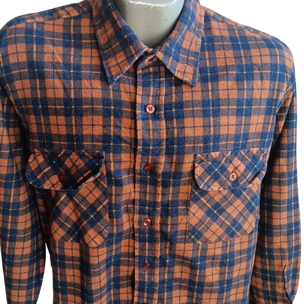 Large Vintage Flannel Shirt 1990's Williams Bay Plaid Soft Buttery Grunge Indie